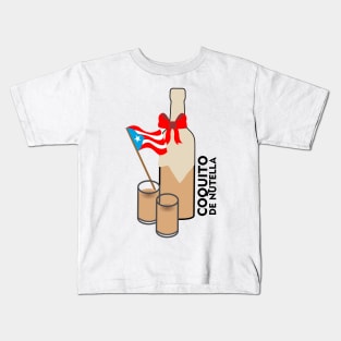 Coquito Puerto Rico Nutella Drink Cocktail Boricua Food Kids T-Shirt